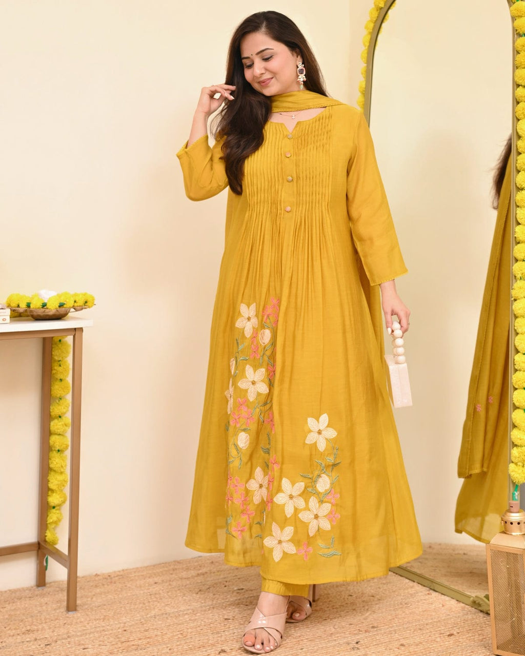 Elegant Pure Cotton Embroidered Suit Set with Dupatta