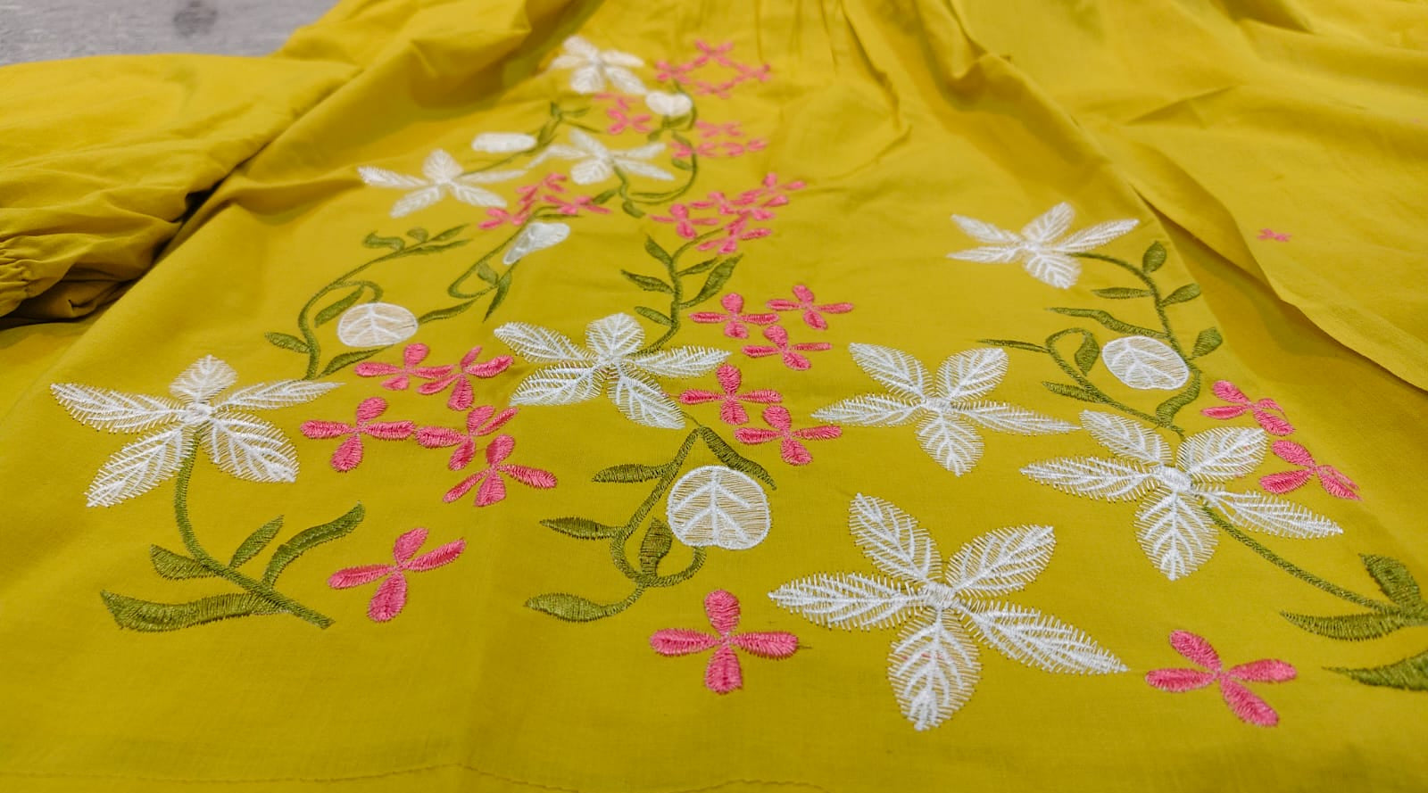 Elegant Pure Cotton Embroidered Suit Set with Dupatta