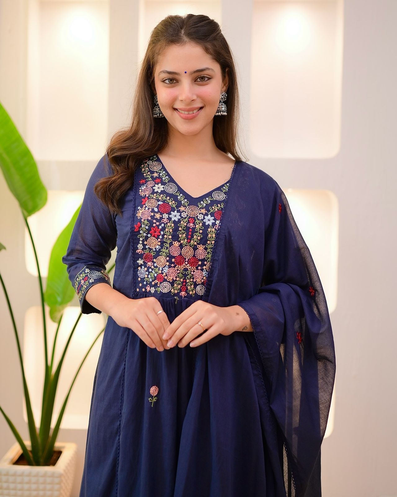 Premium Printed Embroidered Cotton Suit Set