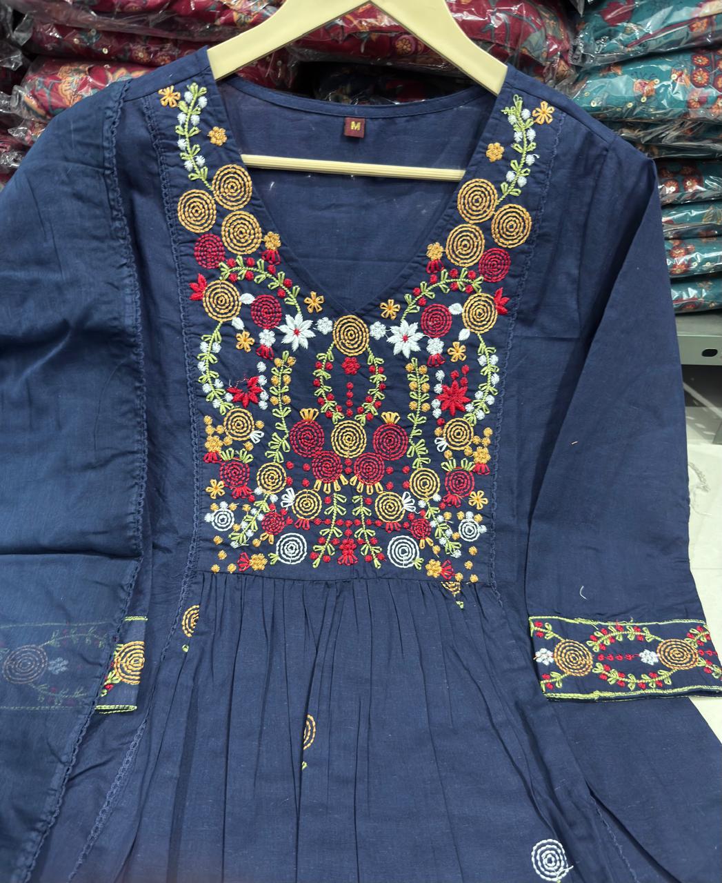 Premium Printed Embroidered Cotton Suit Set