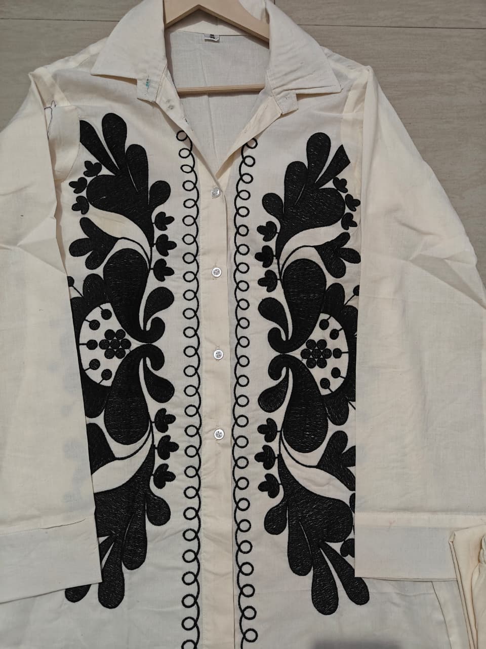 Threading Embroidered Cotton Co-ord Set