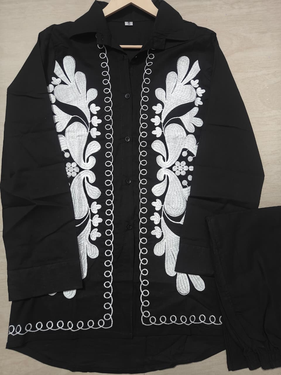 Threading Embroidered Cotton Co-ord Set