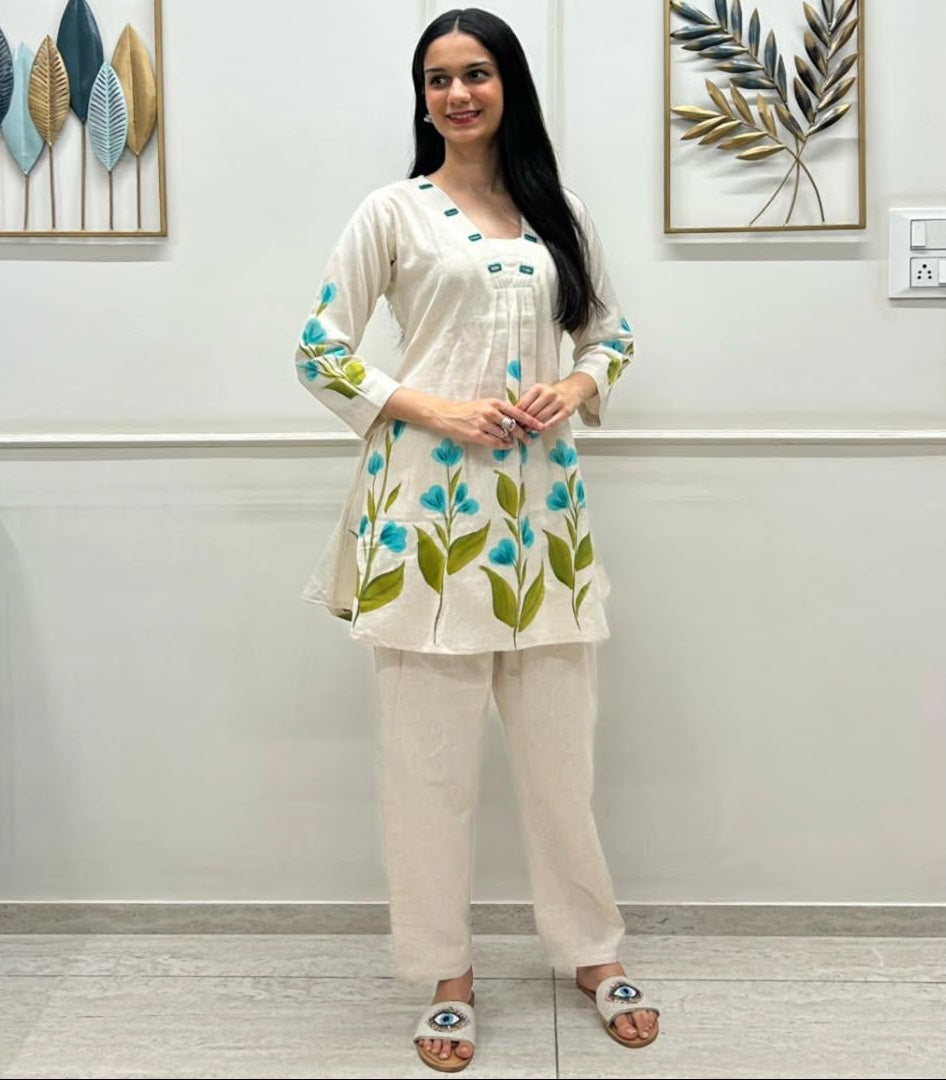Special Brush Print Cotton Flex Co-ord Set