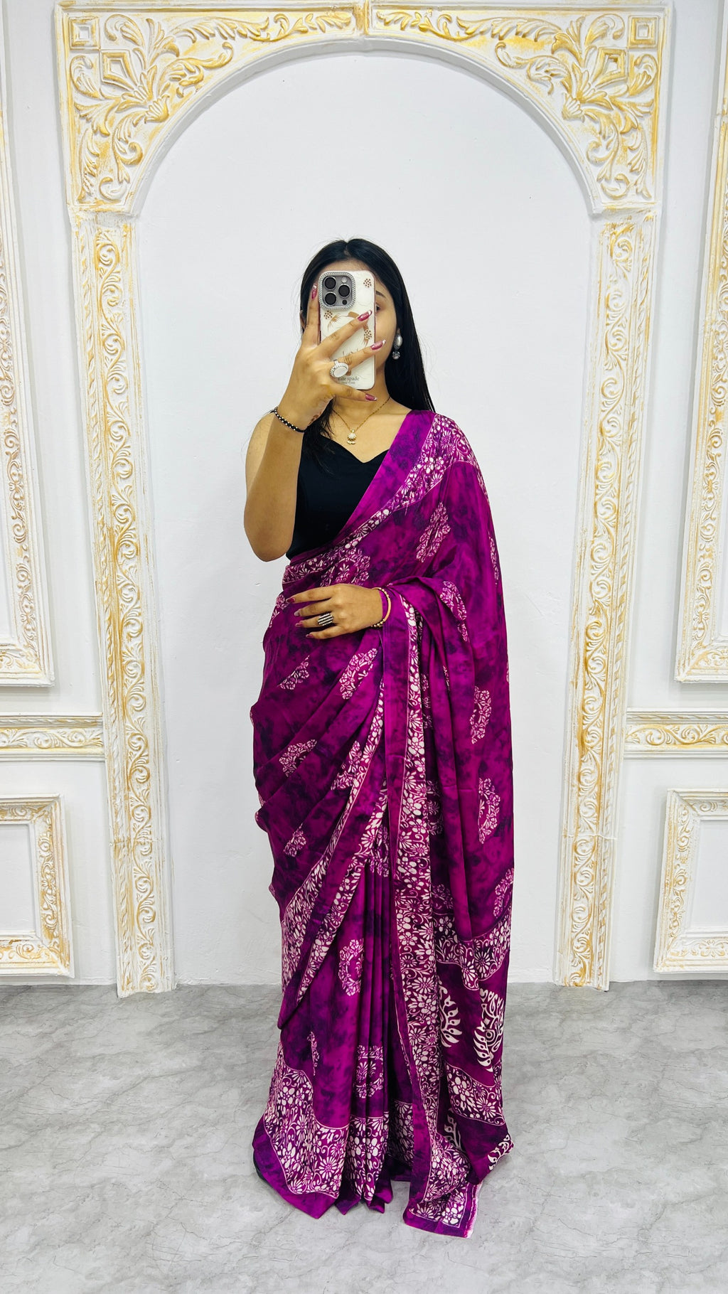 Premium Printed Crepe Silk Saree