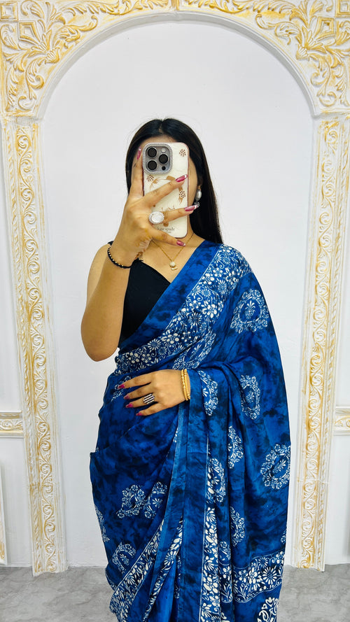 Premium Printed Crepe Silk Saree