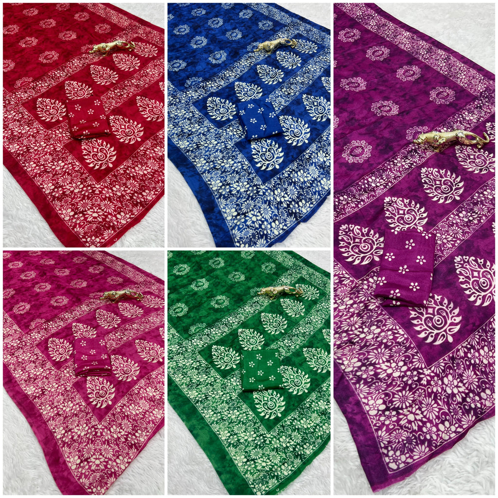 Premium Printed Crepe Silk Saree